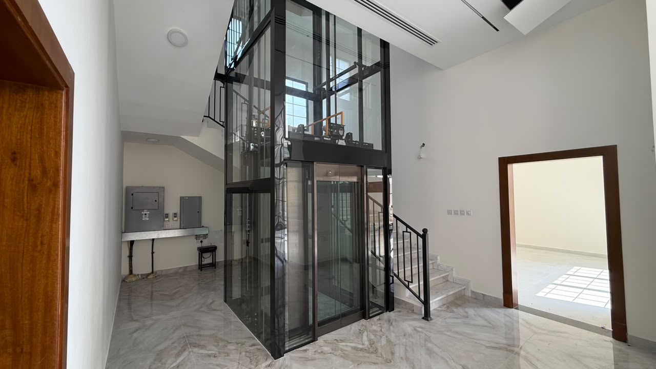 Home elevator with a modern glass design